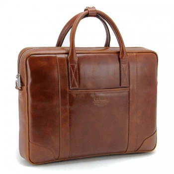 Сумка чоловіча шкіряна Tom Stone 7151 R для ноутбука 15,6" коньячного кольору + шкіряний картхолдер в подарунок