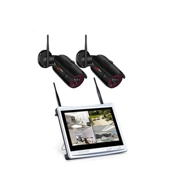 Комплект WiFi видеонаблюдения Anran 2сh + 12" LCD AR-W360 Черный