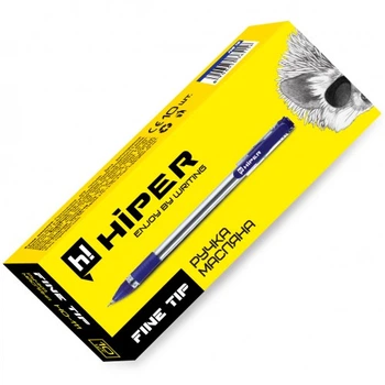 Ручка маслянная Hiper Fine Tip, 0.7мм, синяя, цена за 25шт HO-111син