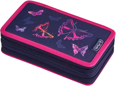 Пенал с наполнением 23 предмета Herlitz Double Butterfly Rainbow Бабочки (50020898)