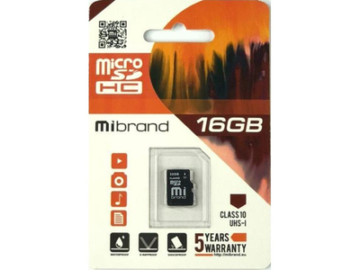 Micro SD 16Gb [Mibrand] class 10 &ltU1&gt (без адаптера)