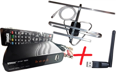 Комплект Т2 Формагиб с тюнером OperaSky OP-507 и WiFi-адаптером (ТВ-тюнер DVB-T2 OperaSky OP-507 + антенна для Т2 Комнатная с TV-кабелем Формагиб + WiFi-адаптер)