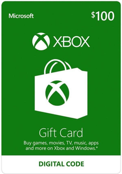 Електронний код Xbox Live / Gift Card поповнення гаманця рахунку свого облікового запису на суму 100 usd US-регіон