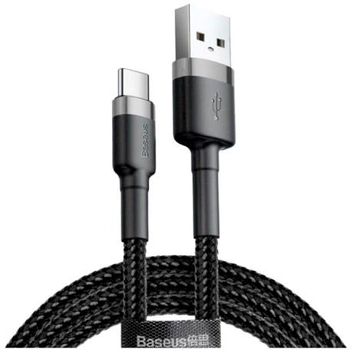 Кабель Baseus Cafule Cable USB for Type-C 3A 1 м Gray/Black (CATKLF-BG1) 