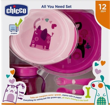 Набір посуду Chicco Meal Set 12 м Рожевий (16201.10)