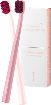 Зубні щітки ультрам'які Swiss Smile Nuance nude Ніжна відвертість порцелянового кольору та кольору квітучої вишні 2 шт. (600-013) (7640131976220)