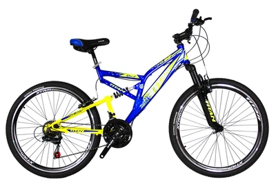 Горный велосипед двухподвесник Titan Ghost 26" Сине-желтый