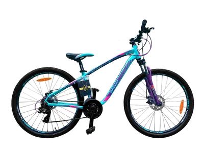 Велосипед Spelli SX-3200 27.5″ (рама 15", женский, бирюзовый/фиолетовый)