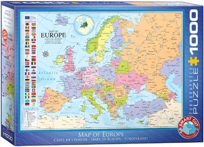 Puzzle EuroGraphics Mapa Europy 1000 elementów 6000-0789 (628136607896)