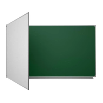 Дошка комбінована магнітно-маркерна/для крейди UkrBoards UB100x300GW-3 Зелений/Білий (з одним крилом)