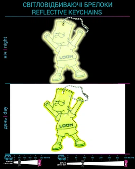 Светоотражающий брелок LOOM Симпсон световозвращающий желтый