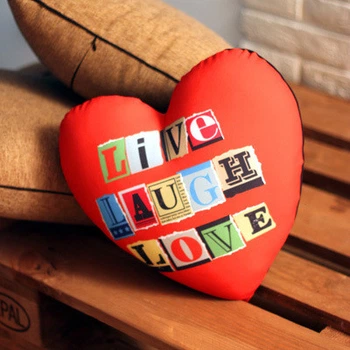 Подушка серце Live laugh love 37x37 см