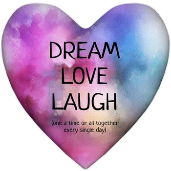 Подушка сердце Dream love laugh 37x37 см