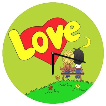 Часы настенные круглые Love салатовые 36 см