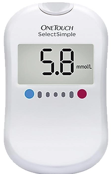 Глюкометр БЕЗ КНОПОК для визначення глюкози в крові Ван Тач Селект Сімпл (LifeScan One Touch Select Simple)