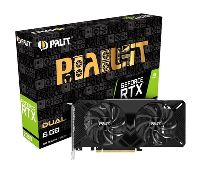 Видеокарта GF RTX 2060 6GB GDDR6 Dual Palit (NE62060018J9-1160A-1)