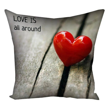 Подушка з принтом габардинова Love is all around 30x30 см
