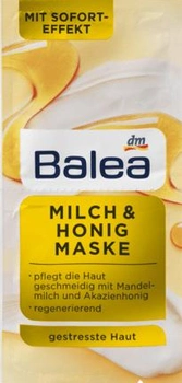 Маска для лица Balea Молоко и мед питательная с миндальным молоком и акациевым медом 2x8 мл (4010355585639)