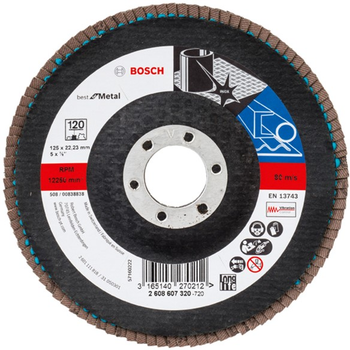 Пелюстковий шліфкруг Bosch X571 Best for Metal 125 мм K120 (2608607320)