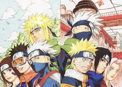 Картина Gee! Naruto Наруто команда минато и какаши 60x40 NU 09.053