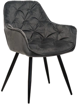 Стілець для кухні та вітальні Vetro Mebel M-65 Сірий (M-65-grey-velvet/ black)
