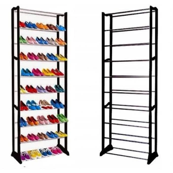 Полка для обуви органайзер на 30 пар обуви с 10 полками Amazing Shoe Rack Черная