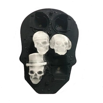Силіконова форма для льоду 3D skull ice Bridi 6 черепів