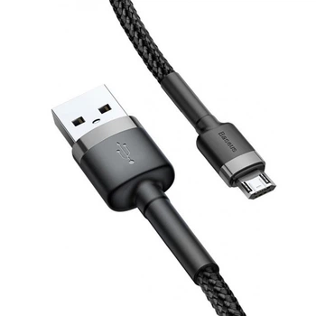 Кабель Baseus cafule Cable USB For Micro 2.4A 1M Gray+Black (CAMKLF-BG1)