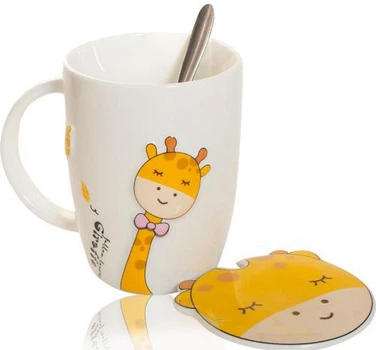 Кружка Giraffe 400мл с крышкой и ложечкой