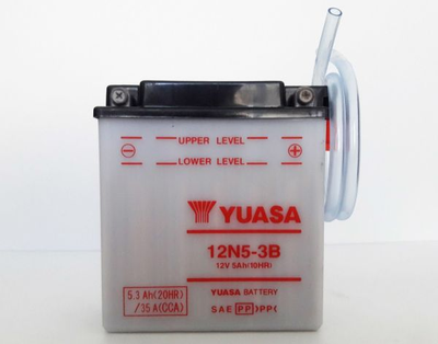 Мото аккумулятор YUASA 12N5-3B 5,3 Аh, 39 А, (-/+) 120х60х130 мм