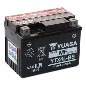 Мото акумулятор YUASA YTX4L-BS 3 Аһ, 50 А, (-/+), 114х71х86 мм