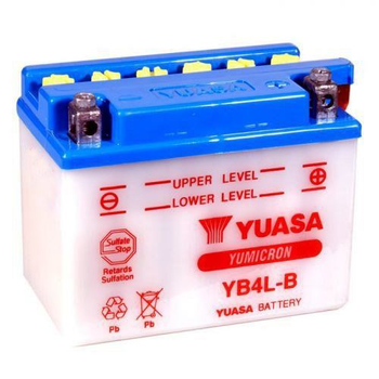 Мото аккумулятор YUASA YB4L-B 4 Аh, 60 А, (-/+), 120х70х92 мм