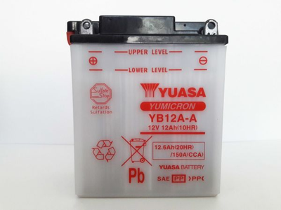 Мото аккумулятор YUASA YB12A-A 12 Аh, 150 А, (+/-), 134x80x160 мм