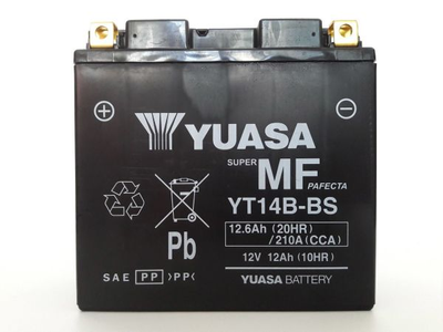 Мото аккумулятор YUASA YT14B-BS 12 Аh, 210 А, (+/-), 150х70х145 мм