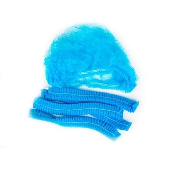 Шапочка медична гармошка H Z Protective Products CO (спанбонд) блакитна 54 см 100 шт