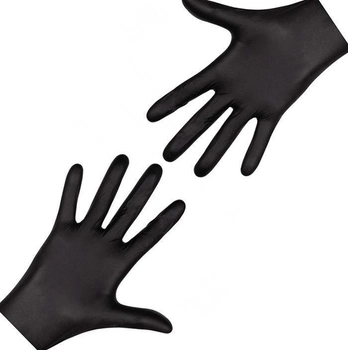 Перчатки чёрные Nitrylex Black нитриловые неопудренные M RD30104003