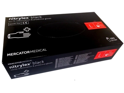 Перчатки чёрные Nitrylex Black нитриловые неопудренные L RD30104004