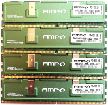 Комплект оперативной памяти Wintec AMPO DDR2 8Gb (4*2Gb) 667MHz PC2 5300U CL5 2R8 (3AMD2667-2G2-R) Б/У