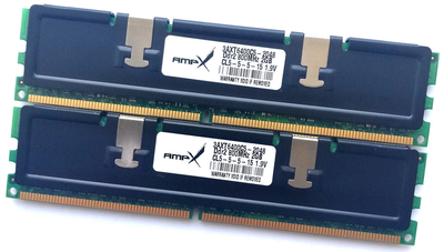 Пара игровой оперативной памяти Wintec DDR2 4Gb (2Gb+2Gb) 800MHz PC2 6400U CL5 2R8 (3AXT6400C5-2048) Б/У