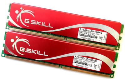 Комплект оперативной памяти G.Skill DDR2 4Gb (2Gb+2Gb) 1066MHz PC2 8500U CL6 (F2-8500CL6D-4GBNQ) Б/У