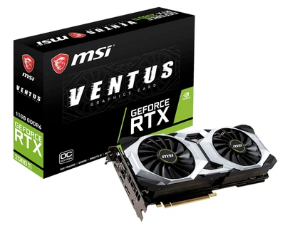 Відеокарта GF RTX 2080 Ti 11GB GDDR6 Ventus MSI OC (GeForce RTX 2080 TI VENTUS 11G OC)