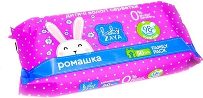 Упаковка влажных салфеток Baby Zaya Ромашка 4 пачки по 50 шт (2000525704627)