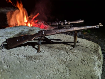 Брелок оружие Seuno винтовка Kar98k Mauser 14 см бронзовая (GS-123)
