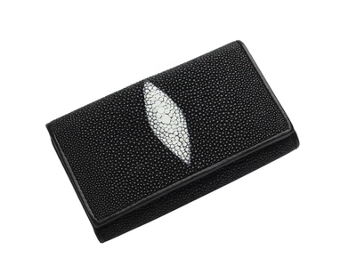 Ключница из кожи морского ската Ekzotic Leather Черная (stk 01)