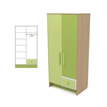 Шкаф Бриз Кв-02 Зебрано 950х630х2060 зеленый+салатовый