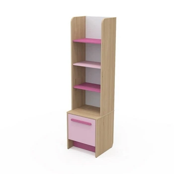 Книжный шкаф Бриз Кв-05 зебрано 500х450х1830 розовый