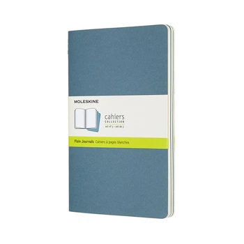 Блокнот Moleskine Cahier средний 80 страниц нелинованный Живой Голубой 13х21 см (8058647629629)