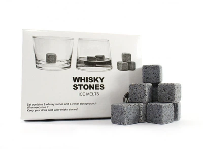 Камені для віскі та напоїв охолоджуючі Whisky Stones 9 шт + мішечок