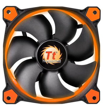 Вентилятор Thermaltake Riing 14 LED Orange (CL-F039-PL14OR-A), 140х140х25 мм, 3pin, черный