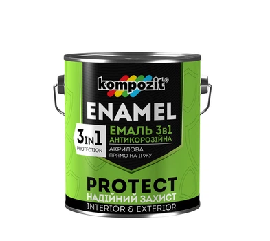 Емаль антикорозійна Kompozit 3 в 1 Protect 0.75 л Срібна (4820085742451)